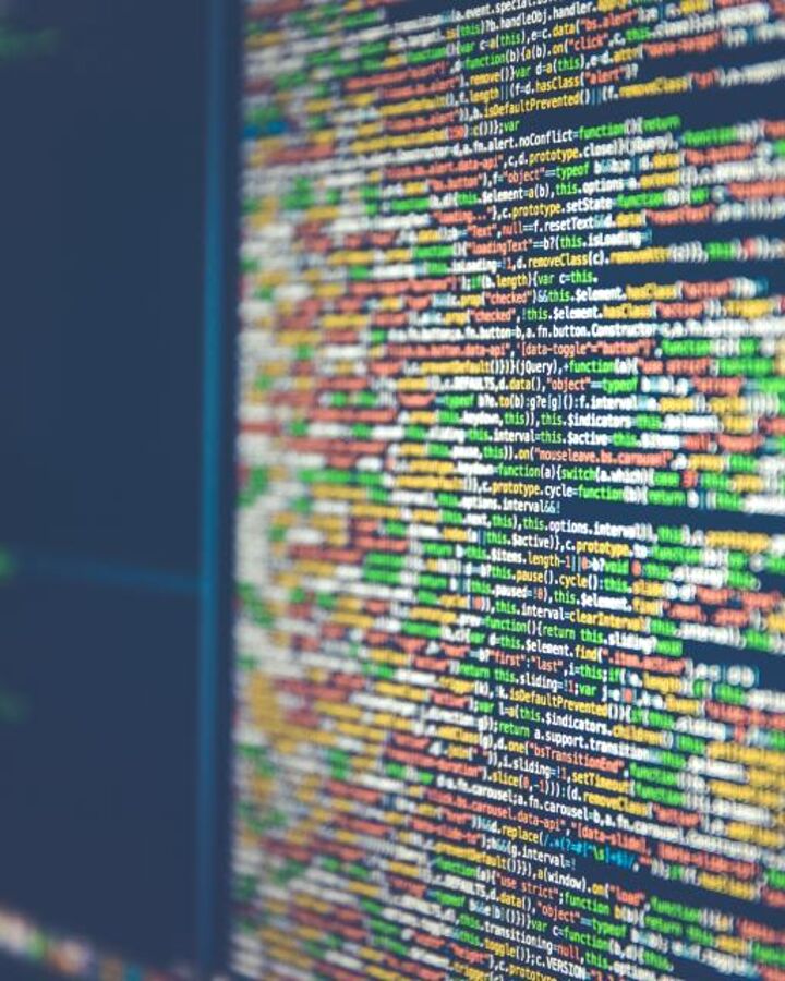 Code on a monitor